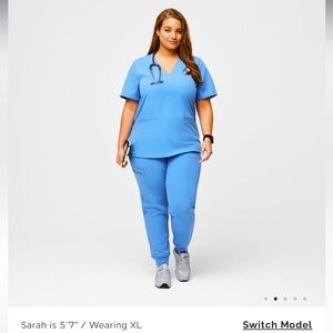 Figs ceil blue set size large casma top and x-large bottoms